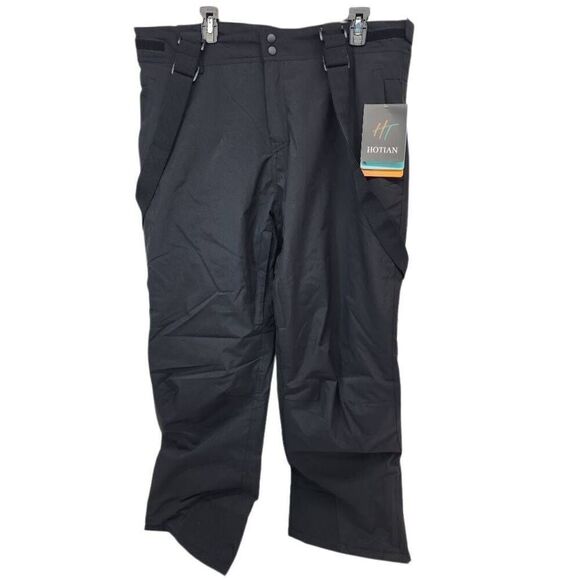 HOTIAN Size XL Womens Black Snow Pants Insulated Waterproof Ski Bibs Winter Warm - Picture 2 of 10